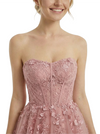 ChicSew Elegant Tulle Strapless Corset Lace A-Line Formal Prom Dresses