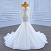 ChicSew Sparkly Illusion Long Sleeves Beaded Ball Gown Wedding Dress