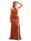 Keyhole Neckline Mermaid Sleeveless  Bridesmaid Gown Halter Neck