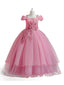 Luxury Lace Tulle Flower Girls Dress Princess Gown for Wedding Long Tutu Dress