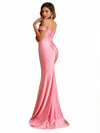 Trendy Off The Shoulder Ruched Jersey Mermaid Floor Length Evening Formal Dresses