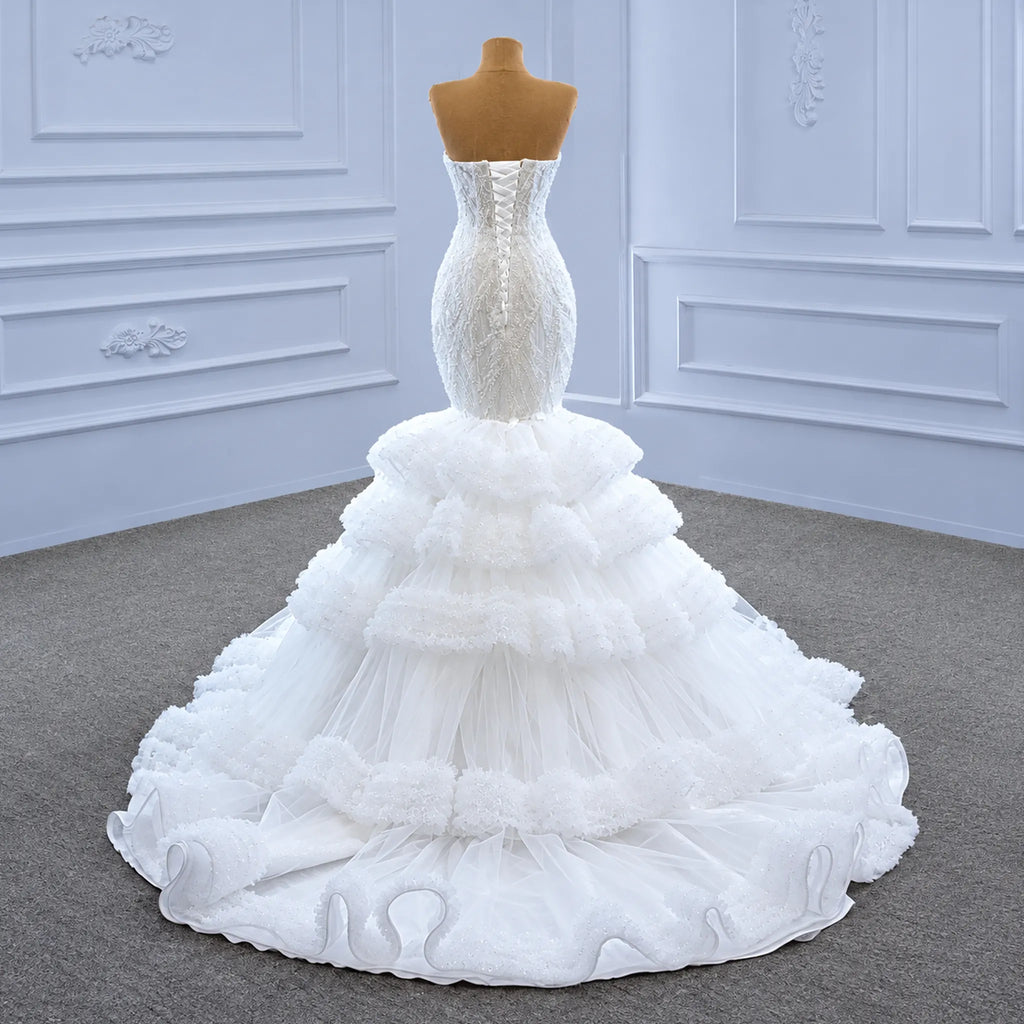ChicSew Sparkly Lace Applique Off Shoulder Ball Gown Wedding Dress