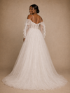 ChicSew Unique Spaghetti Straps Boning Lace Glitter Tulle Long A-Line Wedding Dress