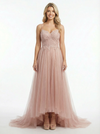 Pretty Lace Sweetheart High-Low Tulle Gown Elegant Sleeveless A-Line Prom Dress