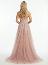 Pretty Lace Sweetheart High-Low Tulle Gown Elegant Sleeveless A-Line Prom Dress