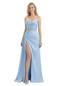 ChicSew Sexy Strapless Side Slit Boning Floor-Length Mermaid Satin Prom Gown