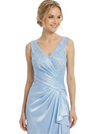 ChicSew Classy V-Neck Lace Applique Ruched Satin Ruffle Evening Dress