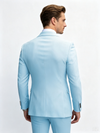Classic 2 Piece Blue Men's Suit with Regular Fit and Sophisticated Peak Lapel