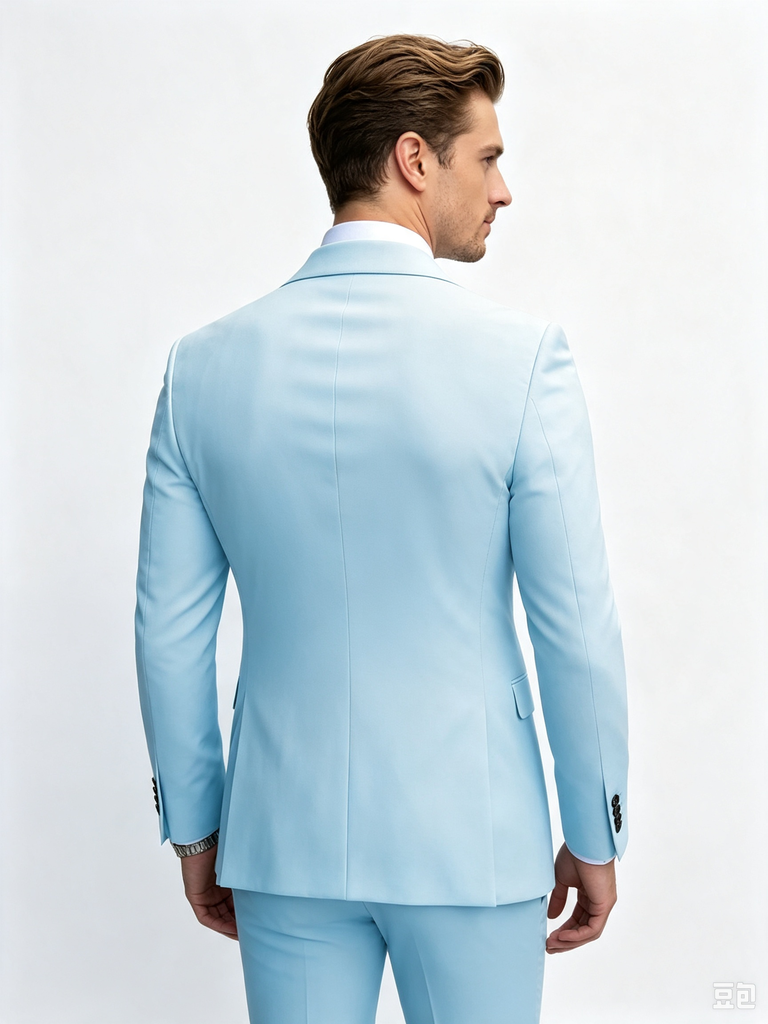 Classic 2 Piece Blue Men's Suit with Regular Fit and Sophisticated Peak Lapel