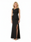 Elegant Asymmetric Neckline Crepe Side Slit Mermaid Long Mother of the Brides Dresses