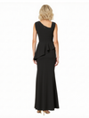 Elegant Asymmetric Neckline Crepe Side Slit Mermaid Long Mother of the Brides Dresses