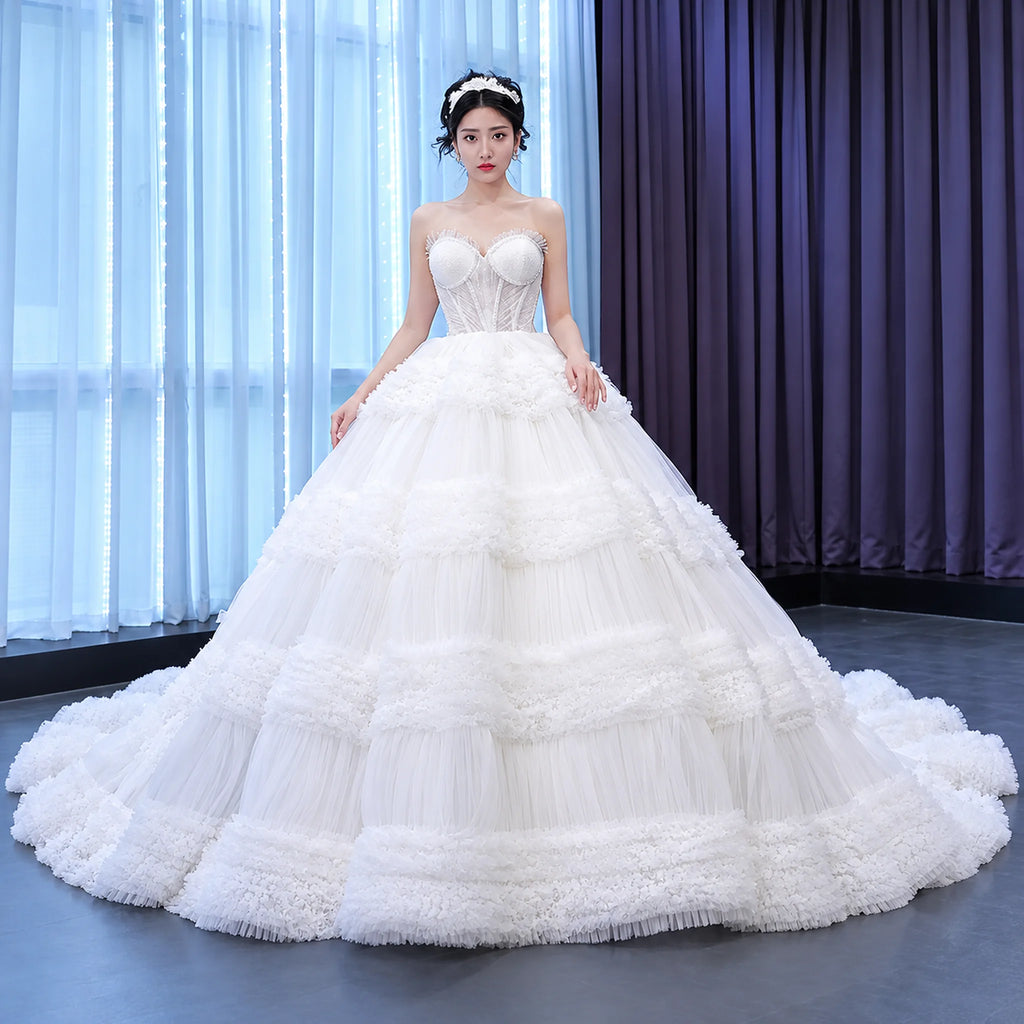 ChicSew Luxurious A-Line Sweetheart Boning Ball Gown Wedding Dress