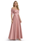 Elegant Off Shoulder Sleeveless A-Line Floor-Length Mother Of The Bride Dress