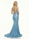 Stunning Sequin V-Neck Mermaid Prom Dress Floor Length Backless Sparkly Formal Gown