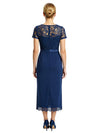 Elegant Boat Neck Short Sleeves Sheath Ankle-Length Mother of The Bride Chiffon Gown