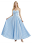 ChicSew Classy Sweetheart Pleated Satin Prom Dress Floor-Length A-Line Formal Gown for Women