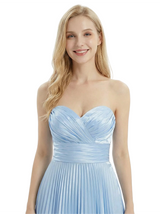 ChicSew Classy Sweetheart Pleated Satin Prom Dress Floor-Length A-Line Formal Gown for Women