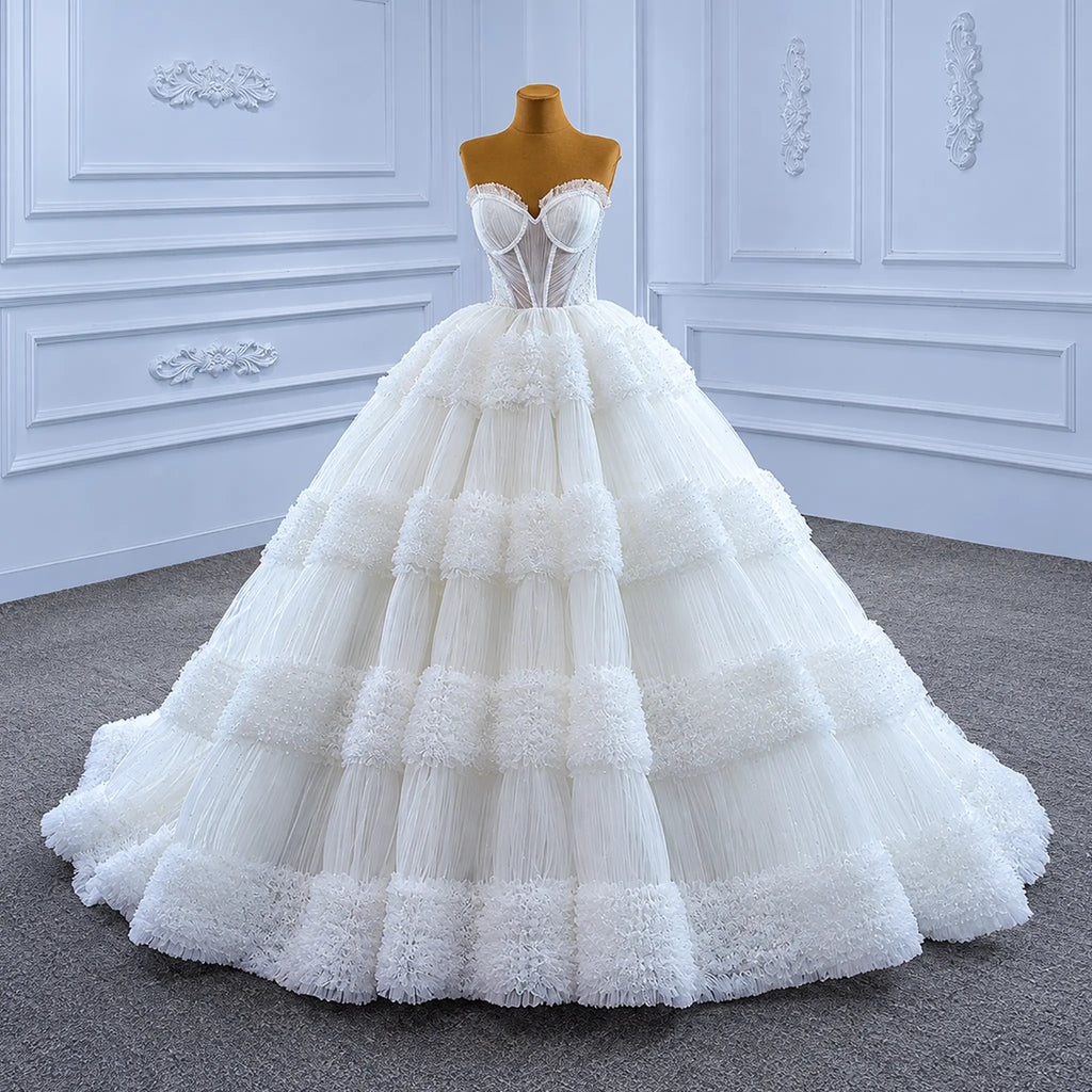 ChicSew Luxurious A-Line Sweetheart Boning Ball Gown Wedding Dress