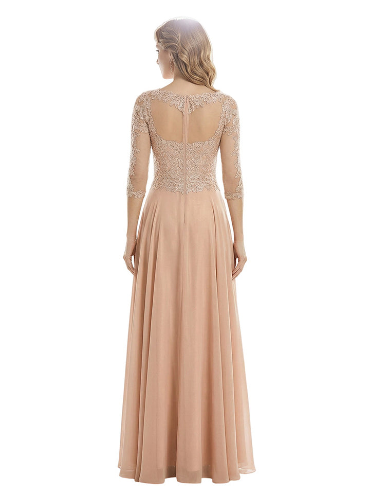 Trendy Lace Applique A-line Mother of The Bride Gown With Sleeve