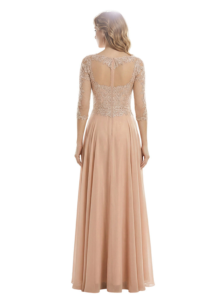 Trendy Lace Applique A-line Mother of The Bride Gown With Sleeve