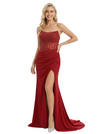 ChicSew Sexy Strapless Side Slit Corset Prom Gown Ruched Jersey Mermaid Dress