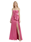 ChicSew Classy Sweetheart Side Slit Prom Gown Ruched Satin Mermaid Dress
