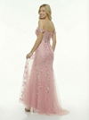 Romantic Off-Shoulder Floral Prom Dress Illusion Lace Mermaid Gown Tulle Evening Wear