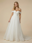 A-Line Off The Shoulder Boning Maxi Long Sequin Wedding Dresses Gowns Online