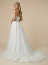 A-Line Off The Shoulder Boning Maxi Long Sequin Wedding Dresses Gowns Online