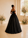 ChicSew Unique Off The Shoulder A-Line Glitter Tulle Maxi Wedding Dress With Lace Applique