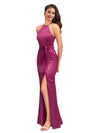 Sexy Halter Soft Satin Mermaid Side Slit Long Bridesmaid Dresses Online