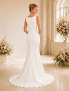 ChicSew Elegant Sabrina Sleeveless Mermaid Crepe Floor-Length Wedding Dress