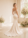 ChicSew Fancy Off The Shoulder Satin Boning Mermaid Long Wedding Dress With Beading