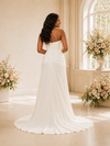 ChicSew Fancy Sweetheart Ruching Mermaid Side Slit Long Satin Wedding Dress