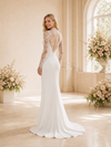 ChicSew Elegant High Neck Lace Long Sleeves Crepe Mermaid Foor-Length Wedding Dress