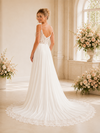 ChicSew Sexy Romantic Cold Shoulder A-Line Side Slit Lace Tulle Maxi Wedding Dresses With Applique Train