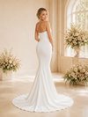 ChicSew Modern Strapless Sleeveless Crepe Long Mermaid Wedding Dress