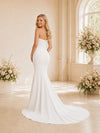 ChicSew Elegant Ruching Strapless Boning Satin Mermaid Wedding Dresses With Train