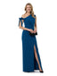 Chicsew Asymmetric Sleeveless Bow Detail Sheath Floor Length Stretch Crepe Sexy Mother of the Bride Dresses