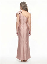ChicSew Fancy One Shoulder Bow Knot Silky Satin Sheath Mother Of The Groom Evening Gowns