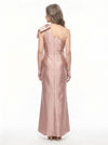 ChicSew Fancy One Shoulder Bow Knot Silky Satin Sheath Mother Of The Groom Evening Gowns