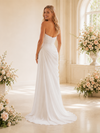 ChicSew Fancy Sweetheart Mermaid Pleated Chiffon Floor-Length Wedding Dress With Side Slit