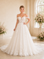 ChicSew Elegant Off The Shoulder A-Line Lace Tulle Long Wedding Dresses