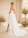 ChicSew Classy Sweetheart Ruching Sleeveless Satin A-Line High-Low Wedding Dress