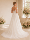 ChicSew Elegant Off The Shoulder V-Neck A-Line Floor-Length Lace Tulle Wedding Dresses