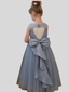 Flower Girls with Bow A-line Princess Gown for Wedding Kids Dress