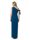 Chicsew Asymmetric Sleeveless Bow Detail Sheath Floor Length Stretch Crepe Sexy Mother of the Bride Dresses