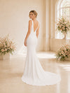 ChicSew Spaghetti Straps V-Neck Crepe Mermaid Long Wedding Dresses Online