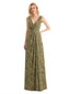 Beautiful V-Neck Mermaid Floral Satin Maxi Floral Formal Dresses For Women