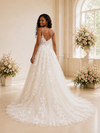 ChicSew Fancy Elegant Spaghetti Straps Tulle Lace A-Line Maxi Long Wedding Dress